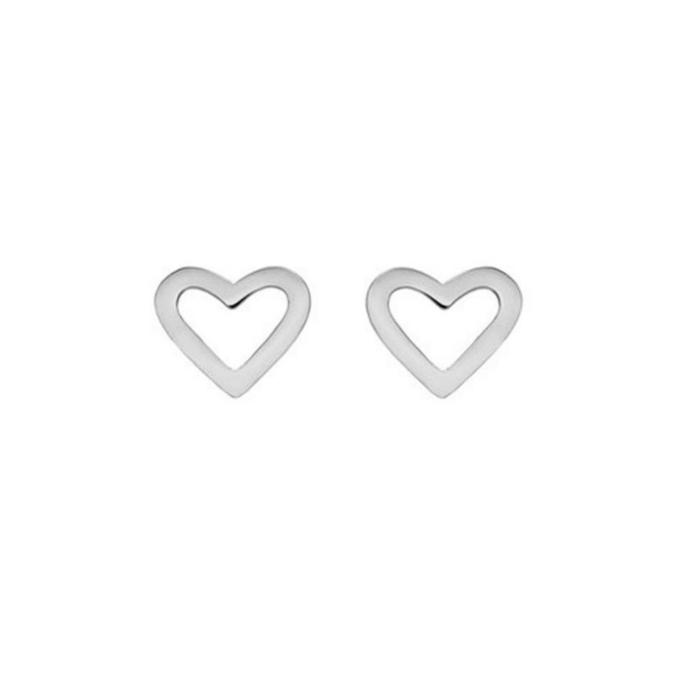 THE M JEWELERS SILVER HEART STUD EARRINGS